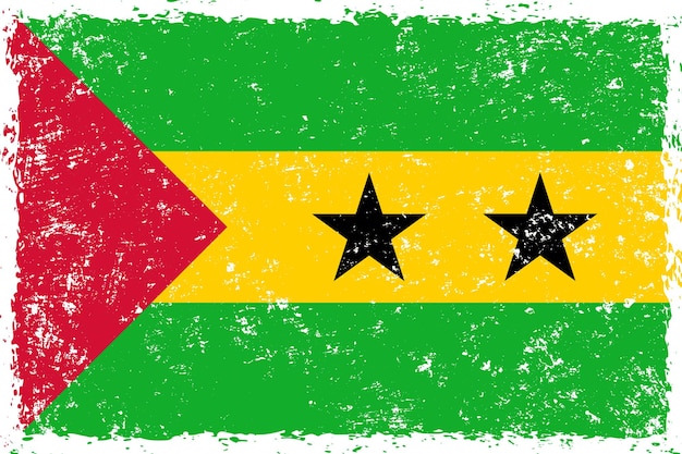 Sao Tome und Principe-Flagge im Grunge-Distressed-Stil