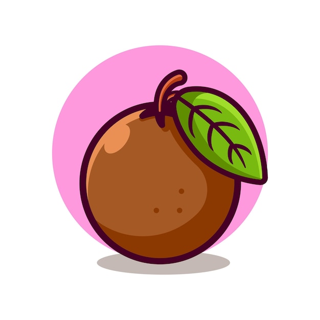 Sapodilla-Frucht-Cartoon-Vektor-Illustration.