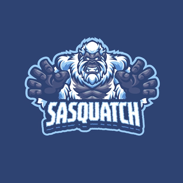 Vektor sasquatch maskottchen logo für esport und sport team