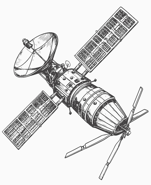 Vektor satelliten-illustration satelliten-farbbuch