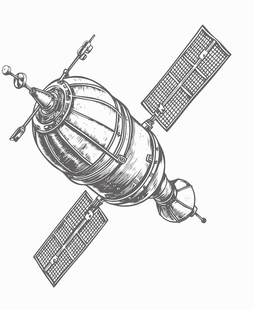 Vektor satelliten-illustration satelliten-farbbuch