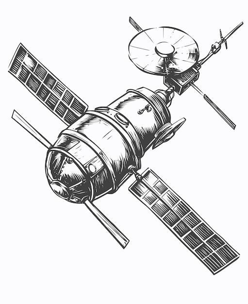 Vektor satelliten-illustration satelliten-farbbuch
