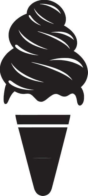 Satisfying scoops eiscreme cone design chilled elegance black icon cone