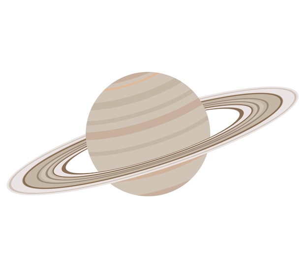 Saturn-Planet im Cartoon-Farbstil Weltraumobjekt des Sonnensystems Detaillierte Zeichnung für Posterdruck