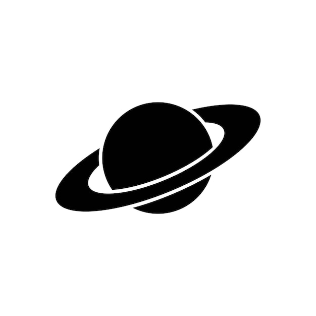 Saturn-Symbol im flachen Stil Planet isoliert auf weiß isolierter Hintergrundvektorillustration