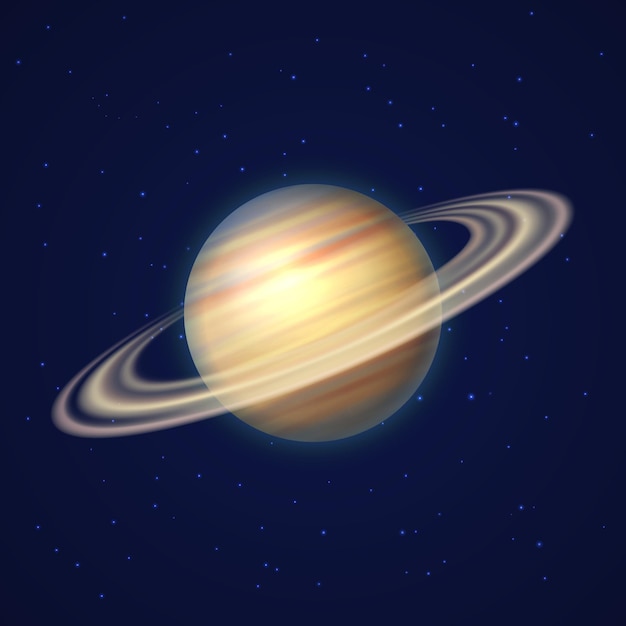 Vektor saturnplanet mit ringen aus gasillustration