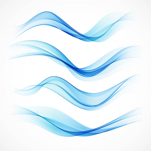 Satz abstrakte blaue Wellen