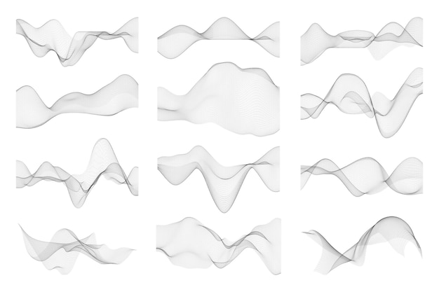 Satz abstrakter dynamischer 3D-Wellen. Verdrehendes Netz.