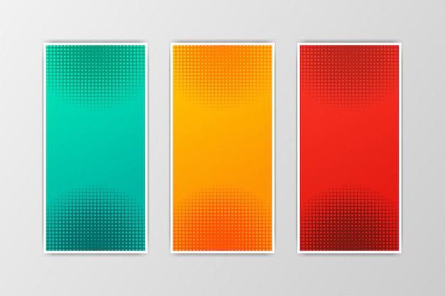 Satz abstrakter Halbtonhintergrunddesign-Arthintergrund