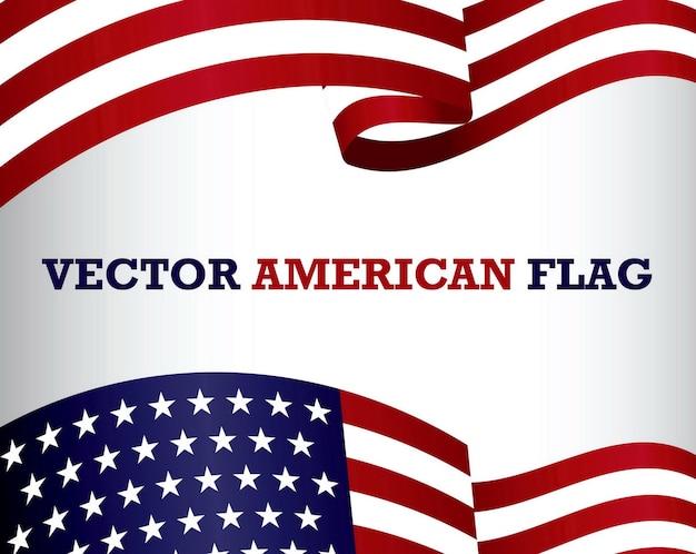 Satz amerikanischer flaggenclipart lokalisierter env-vektor