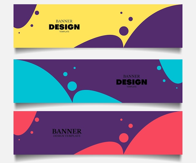 Vektor satz banner-design-vorlage in retro-farbe