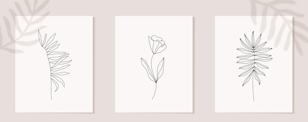 Satz Blumen durchgehende Strichgrafiken