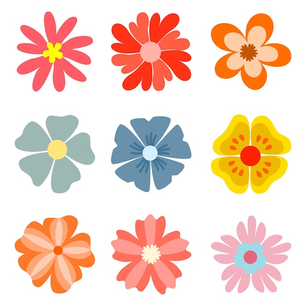 Satz Blumenform