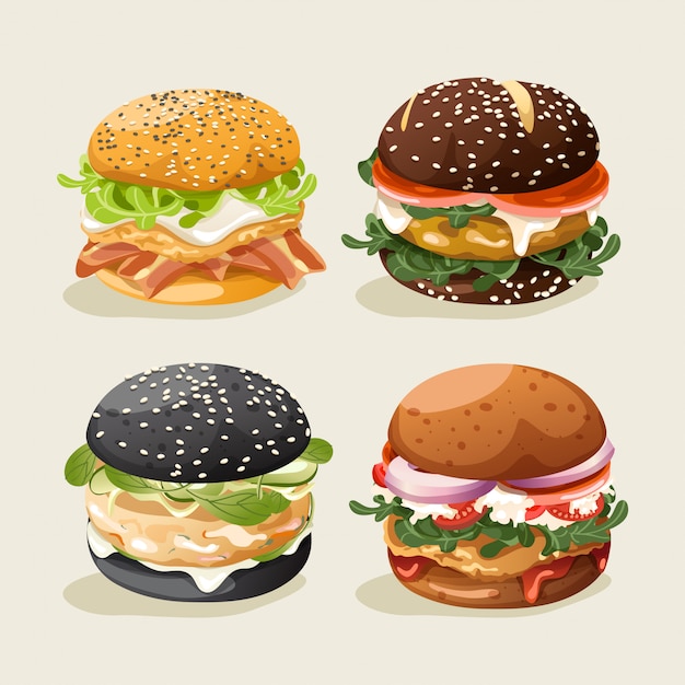 Satz Burger: Illustration