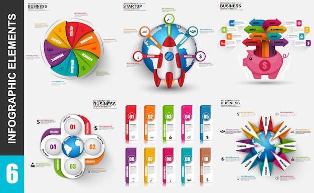 Satz Darstellungsgeschäft 3d infographics