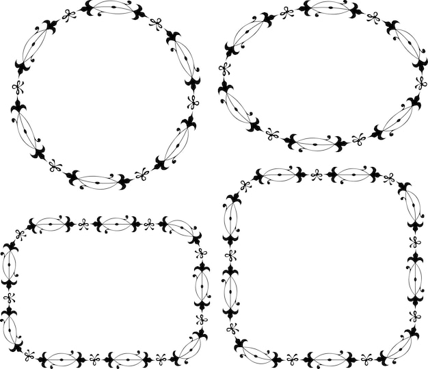 Satz dekorative rahmen des vektors verschiedene formen