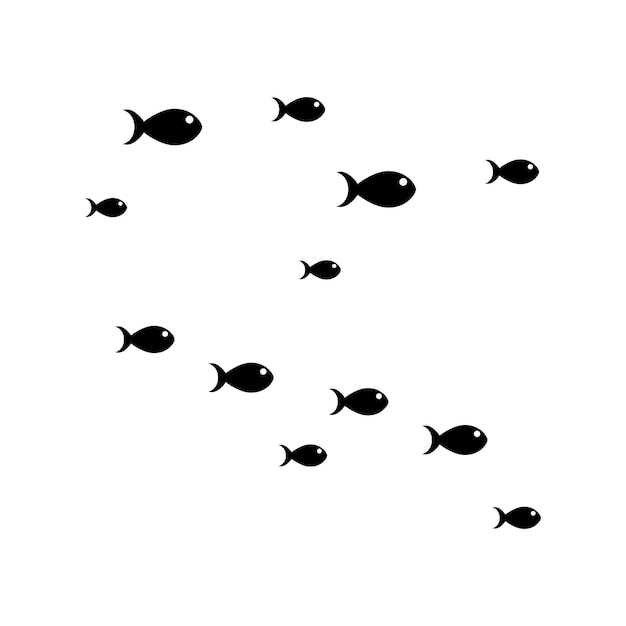 Satz der abstrakten Fischhintergrundschablonen-Vektorillustration