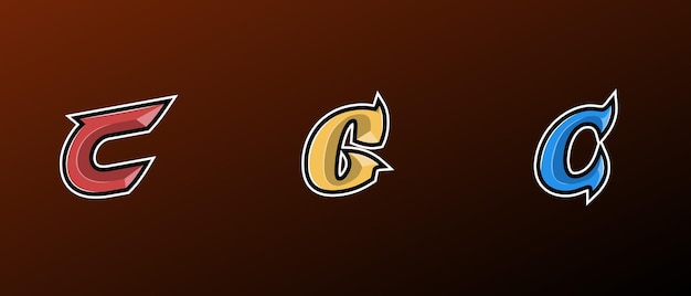 Satz des anfänglichen Logo-Sport-Design-Vorlagenvektors