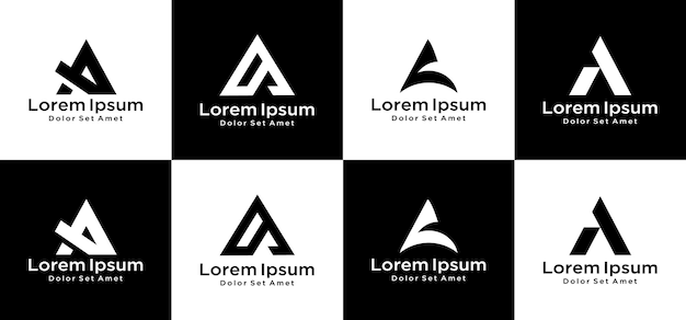 Satz des kreativen monogrammbuchstabens ein logoentwurf