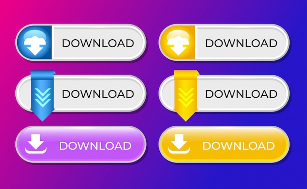 Satz download-button-sammlung für ui ux-vorlage