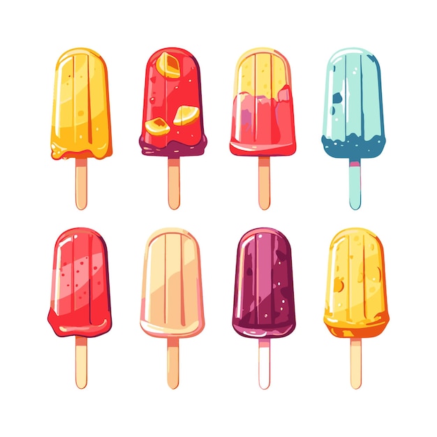 Satz eis am stiel-eis-vektor-illustration