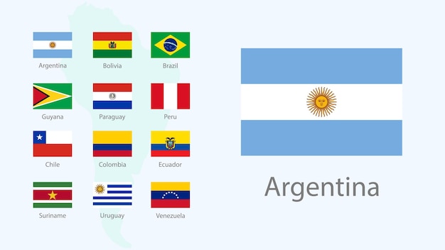 Satz Flaggen der nordamerikanischen Länder im Verhältnis 23 mit Namen
