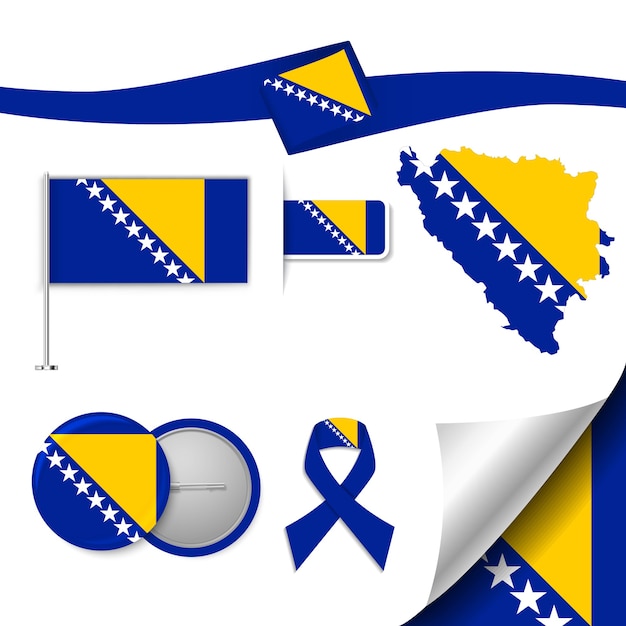 winkte Bosnien und Herzegowina Flagge. Bosnien Herzegowina Flagge auf  Fahnenstange. Vektor Emblem von Bosnien und Herzegowina 30200658 Vektor  Kunst bei Vecteezy