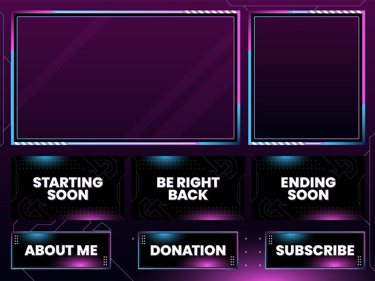 Vektor satz futuristischer streaming-intermisions-overlay