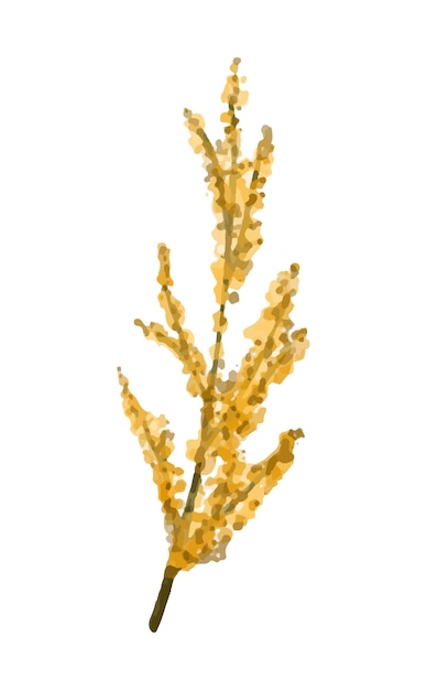 Satz gelbe Blumenillustration in der Aquarellart