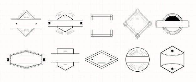 Satz geometrischer Abzeichenvorlagen Geometrische Formen umfassen Kreise, Quadrate und Diamanten Ideal für Abzeichendesign, Etikettendesign und kreative Vorlagen