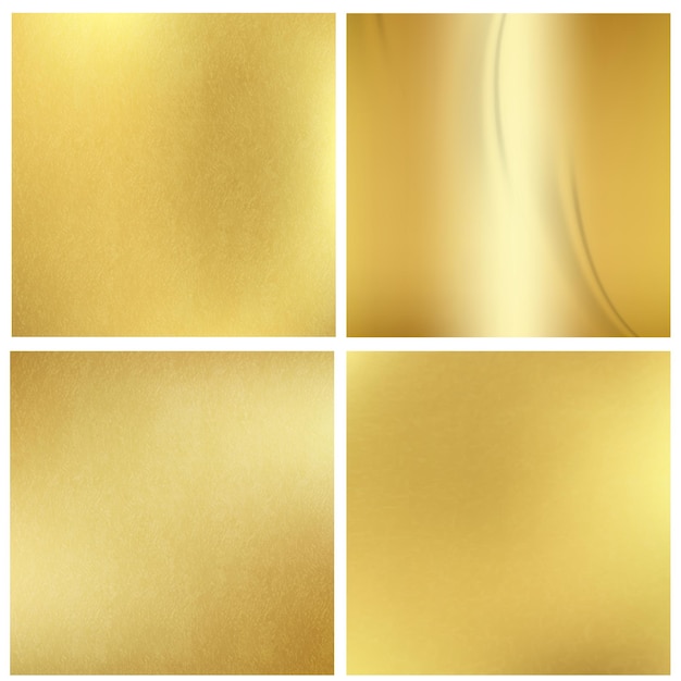 Satz goldene unscharfe Hintergründe. Abstrakte strukturierte Goldillustrationen, Social-Media-Hintergründe. Vektor