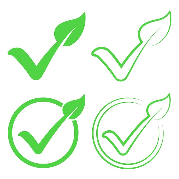 Satz grüne Blatt-Häkchen