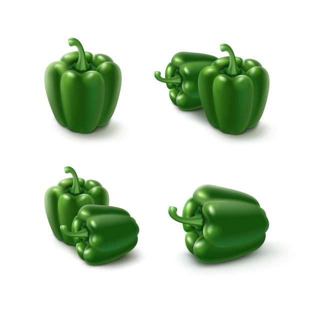 Satz grüne süße bulgarische Paprika, Paprika