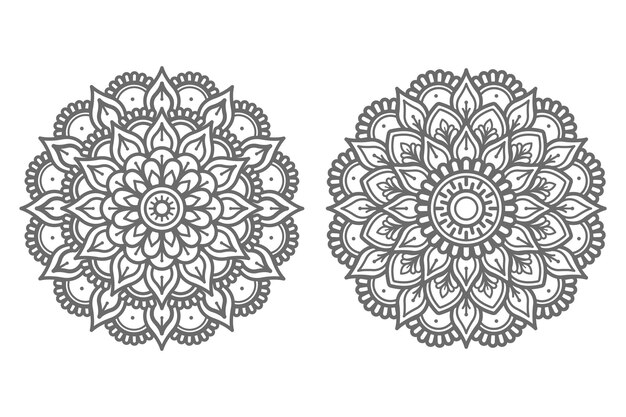 Satz handgezeichnete mandala-illustration