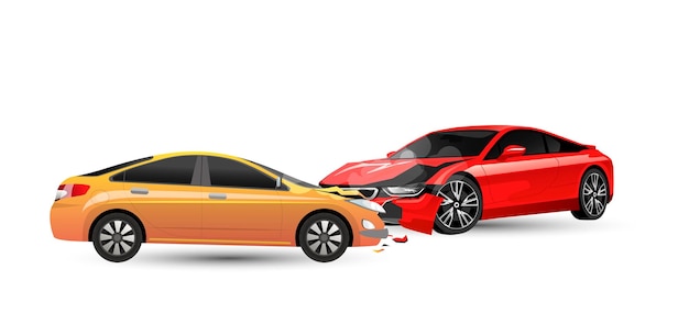 Satz isometrischer Stadtautos mit Sammelbus-Limousine, Universal-Schrägheck-Pickup-Truck, Coupé, Sportwagen, SUV-Minivan, isoliert auf weißem Hintergrund. Bunte Fahrzeuge im Ausstellungsraum. Vektorillustration