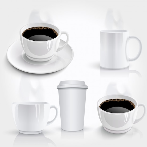 Satz Kaffeetassen.