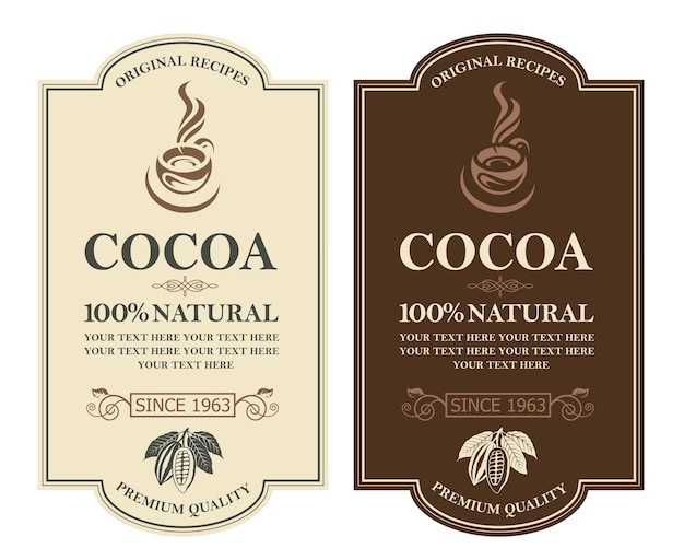 Satz kakaoetiketten