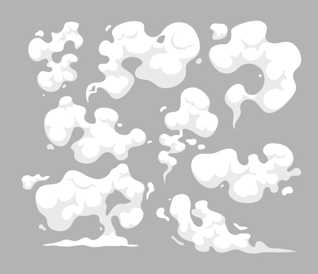 Satz Karikatur-Rauchwolken