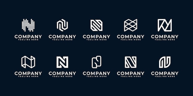 Vektor satz kreativer buchstaben-n-logos