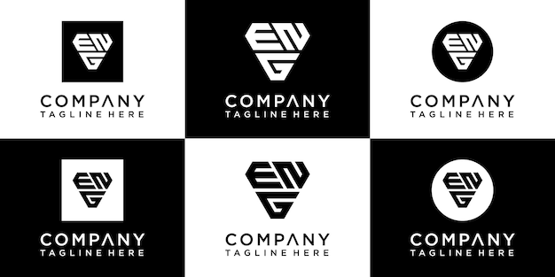 Satz kreatives monogramm-logo-design