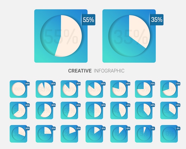 Satz kreisprozentsatzdiagramme für infografiken.
