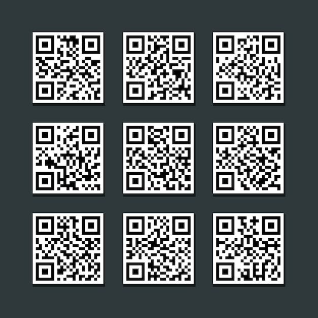 Satz lokalisierter Barcode Qr-Code-Aufklebervektor