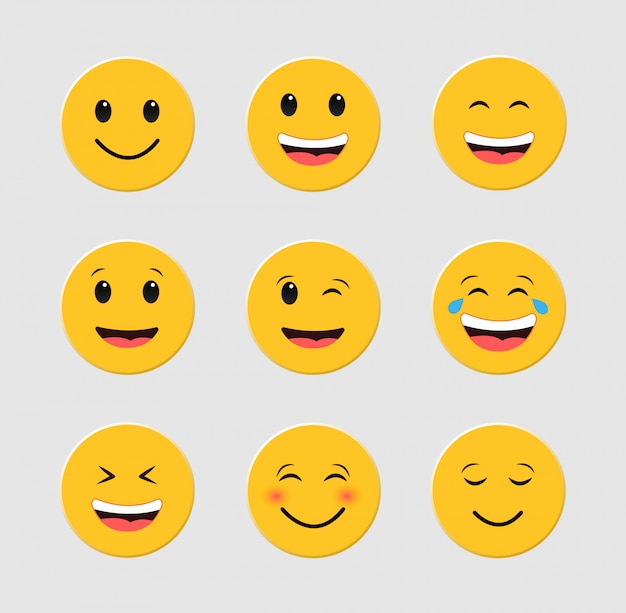 Satz lustige emoticons. emoji. smileys eingestellt.