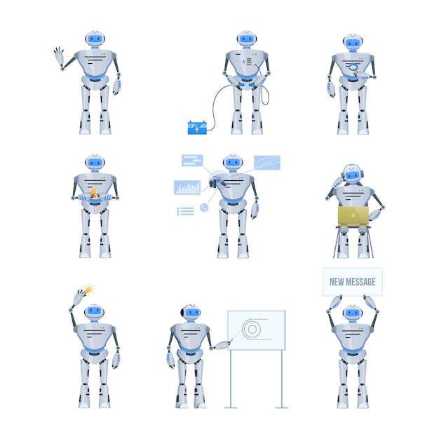 Satz moderner elektronischer Roboter-Chat-Bots