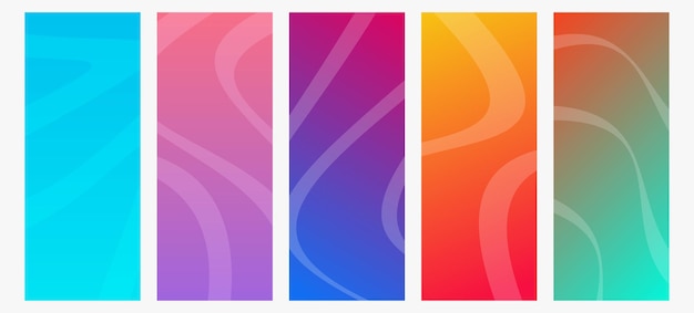 Satz moderner Gradient-Hintergründe mit Wellenlinie