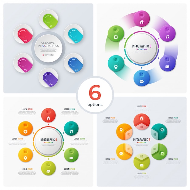 Satz moderner kreisdiagramme und infografiken