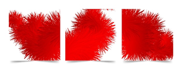 Satz quadratischer flüssiger abstrakter roter Hintergrund