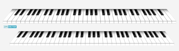 Vektor satz realistischer tasten von schwarzen klavier- oder flügeltasten isoliert.