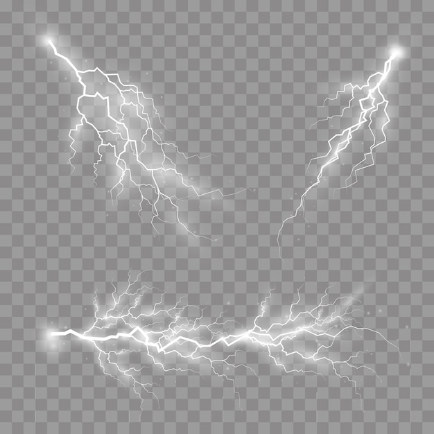 Satz reißverschlüsse, gewitter und blitz