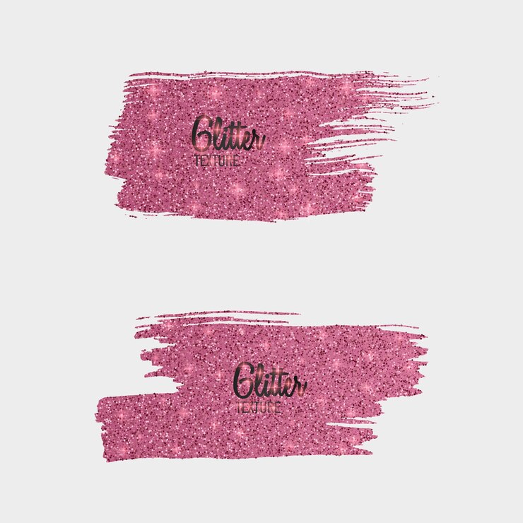 Vektor satz rosa glitzerbürsten lokalisiert auf weiß
